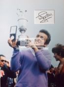 A group of four signed Open Champion Golfers photographic displays, comprising Tony Jacklin (1969),