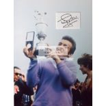 A group of four signed Open Champion Golfers photographic displays, comprising Tony Jacklin (1969),