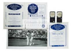 Three Wimbledon Championship programmes for the Fred Perry years of 1934, 1935 & 1936,