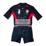 Rare & signed England 2003 Rugby World Cup dark blue colour change kit,