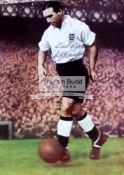 Sir Alf Ramsey signed magazine picture playing for England, 8 by 6in.