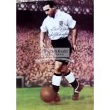 Sir Alf Ramsey signed magazine picture playing for England, 8 by 6in.