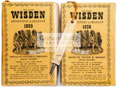 Two John Wisden's Cricketers' Almanacks for 1938 & 1939,