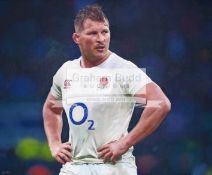 A limited edition Darren Baker print of the England rugby player Dylan Hartley,