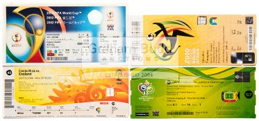 A collection of 101 tickets from the 2002, 2006, 2010 & 2014 World Cups, some duplication,