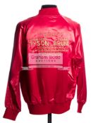 Souvenir Las Vegas Hilton jacket from the Mike Tyson v Frank Bruno World Championship Fight 25th