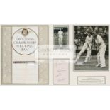 1937 Wimbledon framed display including the autographs of the men's doubles champions Don Budge &