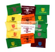 A collection of 14 Wembley Steward's armbands,