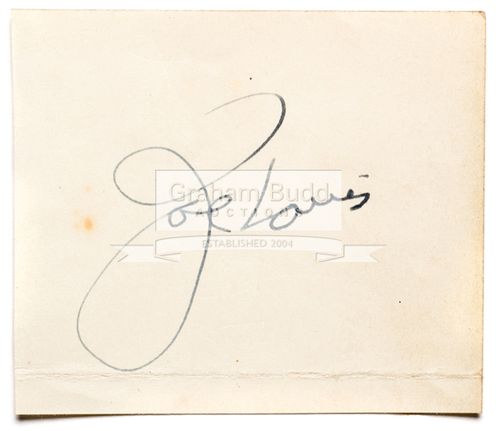 Autograph of the boxer Joe Louis, in ink,