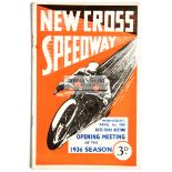 16 New Cross Speedway programmes from the 1936 season,