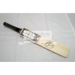 Autographed Sri Lanka cricket memorabilia, comprising a mini-bat and a 10 by 8in.