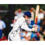 Seven signed photographs of England cricket greats, signed in black marker pen by David Gower,