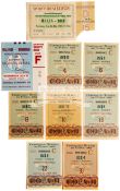 A collection of 9 World Cup tickets for 1958, 1962 & 1966,