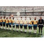 Photograph signed by the Brazilian 1970 World Cup winning players Carlos Alberto, Rivelino,