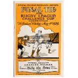 Rugby League Challenge Cup Final programme Dewsbury v Wigan played at Wembley Stadium 4th May 1929,