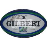 Gilbert 2003 Rugby World Cup Winners souvenir midi ball signed by the victorious England captain