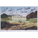 Golf print autographed on the occasion of the inaugural Seve Trophy in 2000,