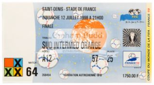 A collection of 48 tickets from the 1998 World Cup, some duplication,