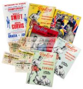 A collection of boxing programmes for promotions by Reg King in Nottingham between 1952 and 1965,