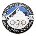 Garmisch-Partenkirchen 1936 Winter Olympic Games automobile badge,