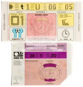 Ten tickets from the 1974 and 1978 World Cups, two from 1974,