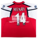 Thierry Henry signed red & white Arsenal No.14 2002 F.A.