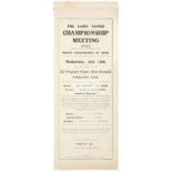 A scarce programme for the All England Lawn Tennis Championships at Wimbledon in 1922 fully printed