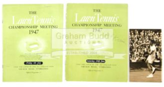 Wimbledon Lawn Tennis Championships programme for the middle Saturday in 1947 signed to the front