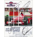 2000 United States GP grid sheet signed by Michael Schumacher, Mika Hakkinen and others,