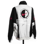 Andre Agassi and John McEnroe double-signed Nike Air Challenge Court windbreaker jacket 1990s,