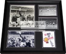 Bobby Moore, Geoff Hurst & Martin Peters signed England 1966 World Cup Winners framed display,