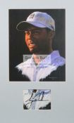 Tiger Woods signed photographic display,