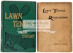 Two early volumes on lawn tennis, "Lawn Tennis" by James Dwight, published in London & Boston, USA,