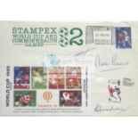 Stampex World Cup 82 FDC cover signed by England 1966 World Cup winners Bobby Moore,