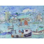 Weir, Linda Mary b1951 British AR, St. Ives Harbour. 12b x 16 ins., (30.5 x 40.5 cms.