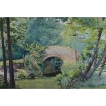 Holland, Neal Contemporary British AR, Old Cattle Bridge over the Rother near Sutton. 14 x 21 ins.