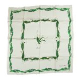 A collection of five Christian Dior pure silk scarves.