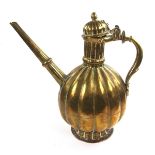 An Islamic Mughal brass aftaba ewer, Northern India, 19th century.