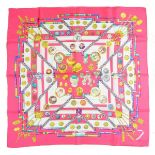 A Hermes Paris 'Petite Main' silk square scarf. Designed by Caty Latham for Hermes.