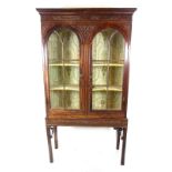 A Georgian mahogany Chippendale style display cabinet, mid 18th century. 74.