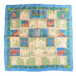 A Hermes Paris 'Torana' silk square scarf. Designed by Annie Faivre for Hermes.