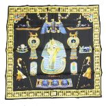 A Hermes Paris 'Tutankhamun' silk square scarf, circa 1994.