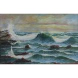 Tupper J.T. British Twentieth Century, Waves.13.75 x 21.5 ins., (35 x 54.5 cms.