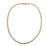 9 ct yellow gold belcher chain. Fitted with lobster claw clasp. Length 455 mm. Weight 18.2 grams.