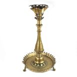 A large brass candlestick or oil lamp, Tamil Nadu, South India, 19th century. 18.