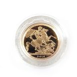 Limited edition 2016 gold proof sovereign. James Butler limited release portrait.
