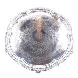 A Victorian silver salver.