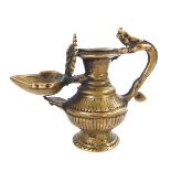 A Nepalese brass oil lamp vessel, Himalayan Nepal, 19th century.