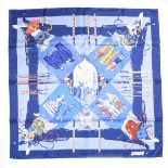 A Hermes Paris 'Fetes Venetiennes' silk square scarf. Designed by Hubert de Watrigant for Hermes.