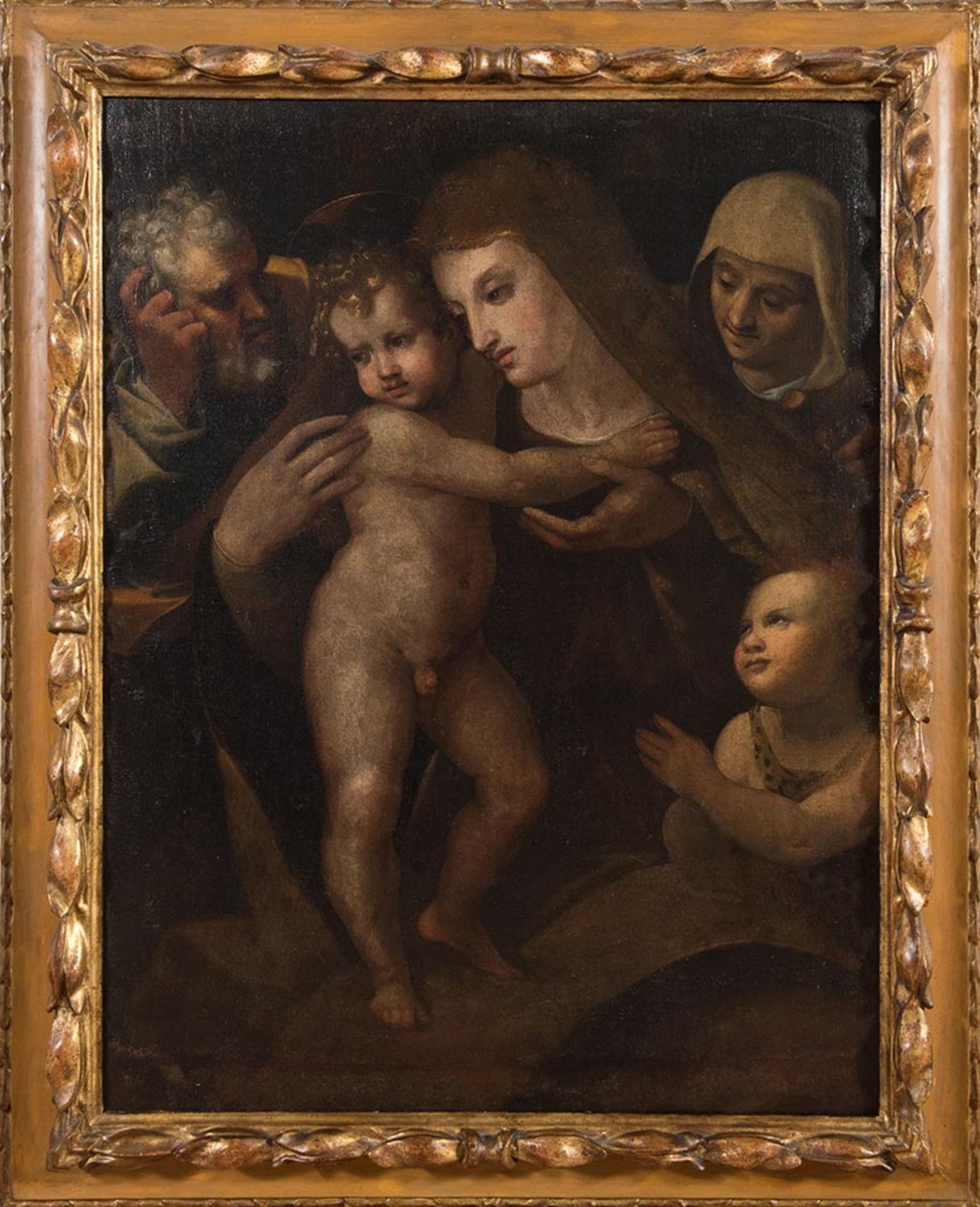 Domenico Beccafumi(1486 – 1551), ambito di, Sacra Famiglia con Santa e S. Giovannino